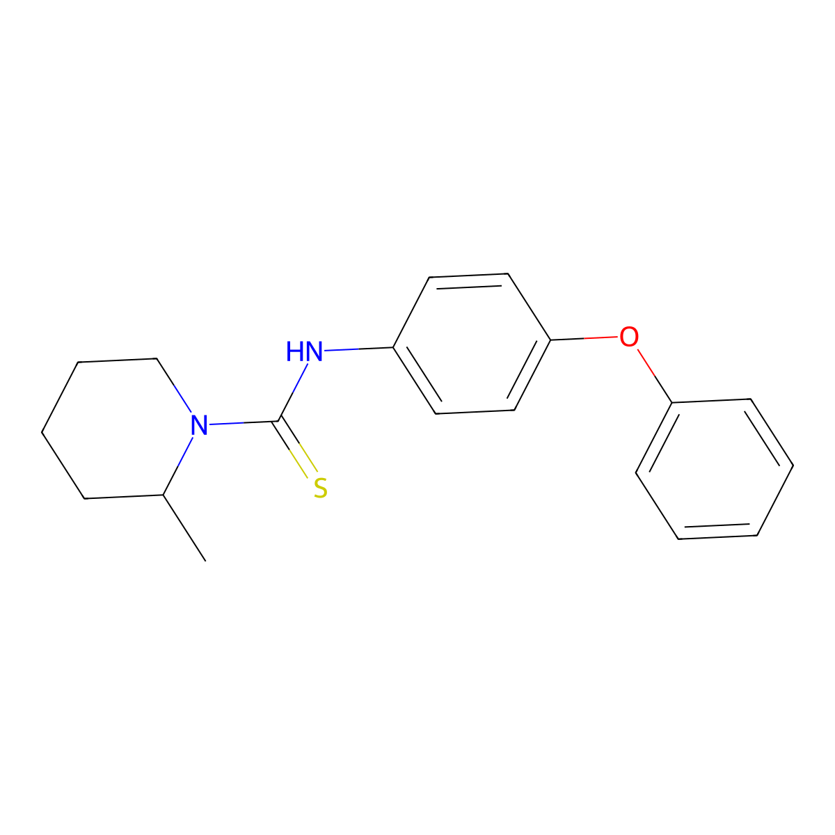 2-methyl-N-(4-phenoxyphenyl)piperidine-1-carbothioamide molecular structure, CAS 695193-29-4