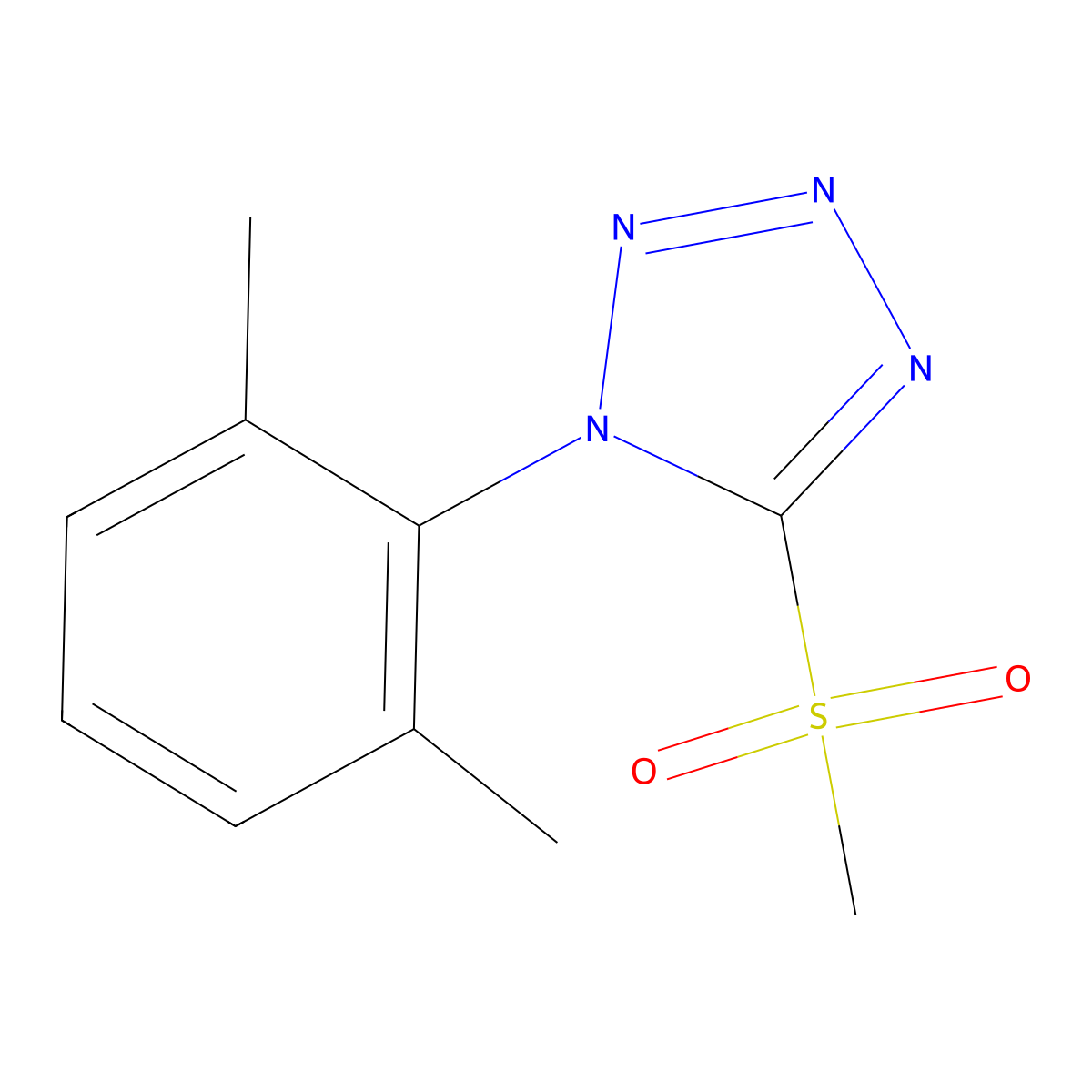 1-(2,6-dimethylphenyl)-5-(methylsulfonyl)-1H-tetrazole molecular structure, CAS 695193-89-6