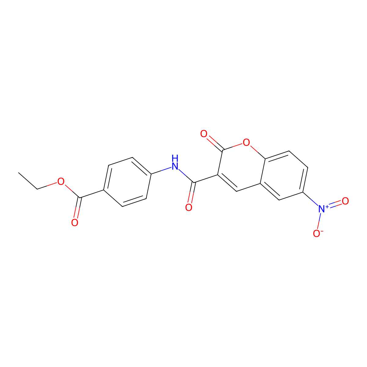 ethyl 4-(6-nitro-2-oxo-2H-chromene-3-carboxamido)benzoate molecular structure, CAS 695194-33-3