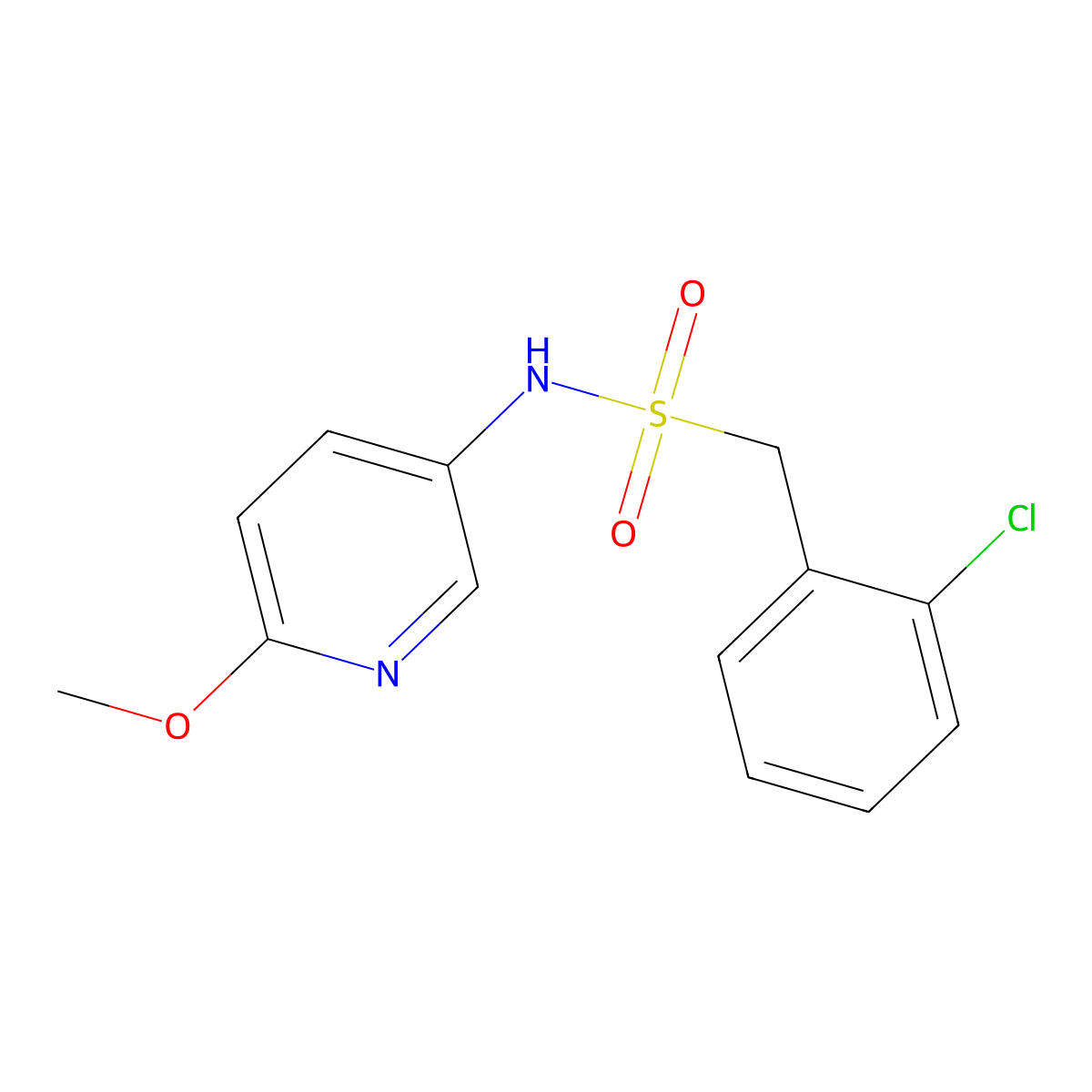 1-(2-chlorophenyl)-N-(6-methoxypyridin-3-yl)methanesulfonamide molecular structure, CAS 695195-69-8