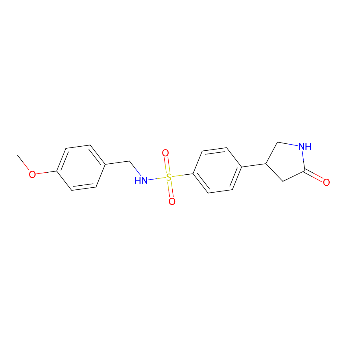 N-(4-methoxybenzyl)-4-(5-oxo-3-pyrrolidinyl)benzenesulfonamide molecular structure, CAS 695195-82-5