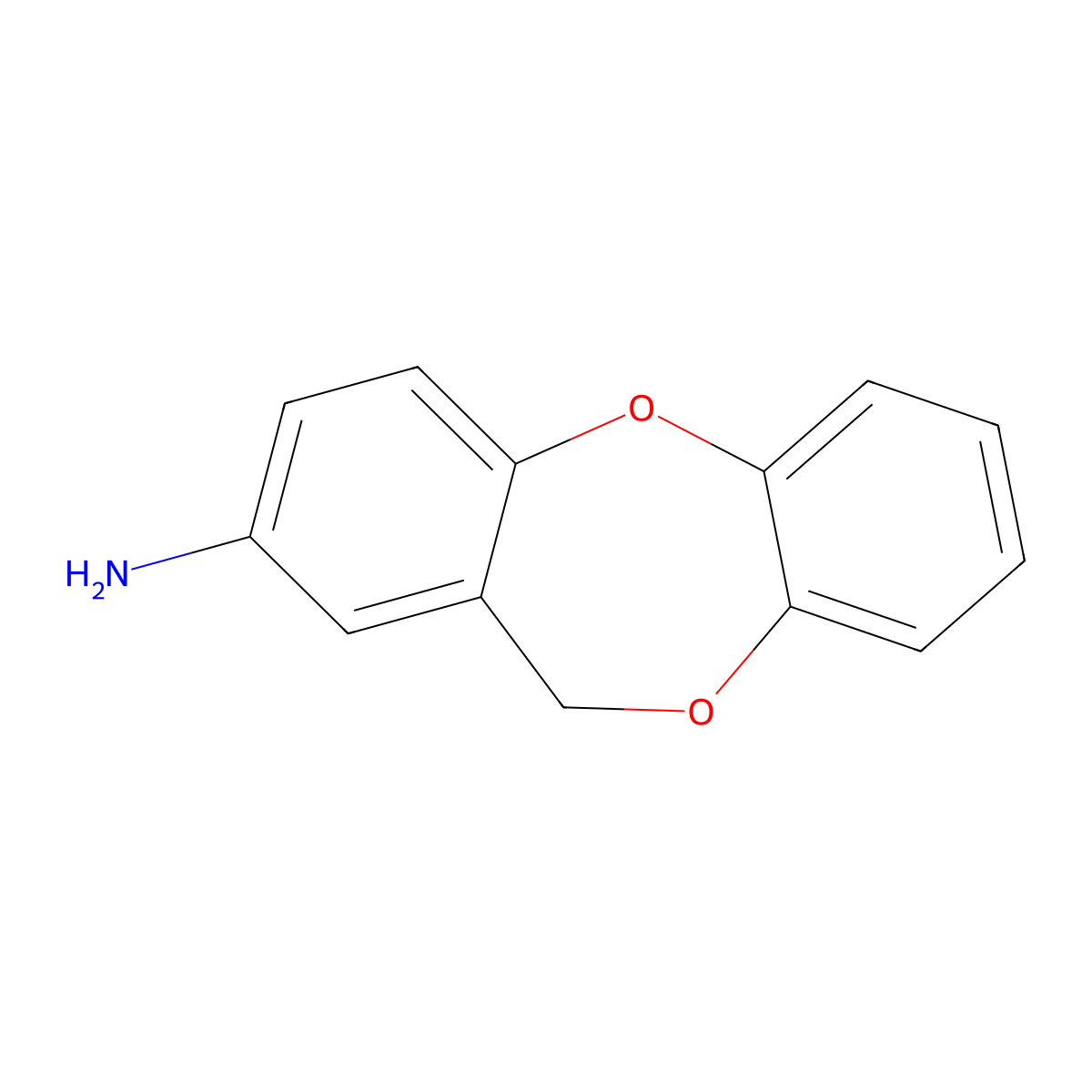 11H-dibenzo[b,e][1,4]dioxepin-2-amine molecular structure, CAS 695197-82-1