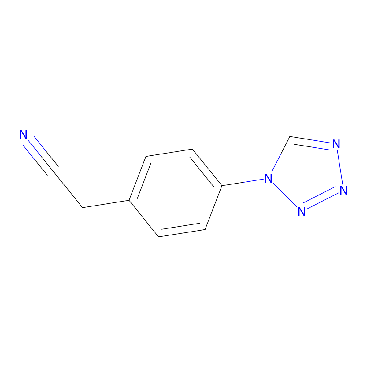 2-[4-(Tetrazol-1-yl)phenyl]acetonitrile molecular structure, CAS 695197-83-2