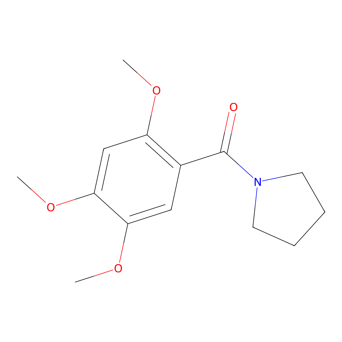 Pyrrolidin-1-yl-(2,4,5-trimethoxyphenyl)methanone molecular structure, CAS 695197-84-3