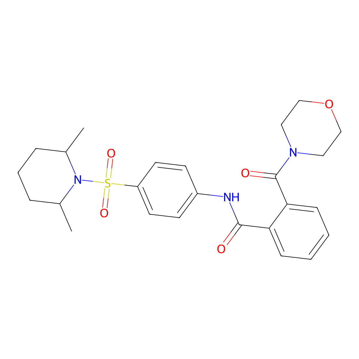 N-[4-(2,6-dimethylpiperidin-1-yl)sulfonylphenyl]-2-(morpholine-4-carbonyl)benzamide molecular structure, CAS 695197-86-5
