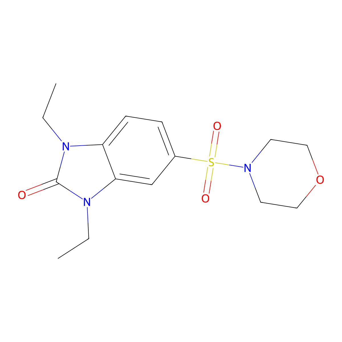 1,3-Diethyl-5-morpholin-4-ylsulfonylbenzimidazol-2-one molecular structure, CAS 695198-31-3