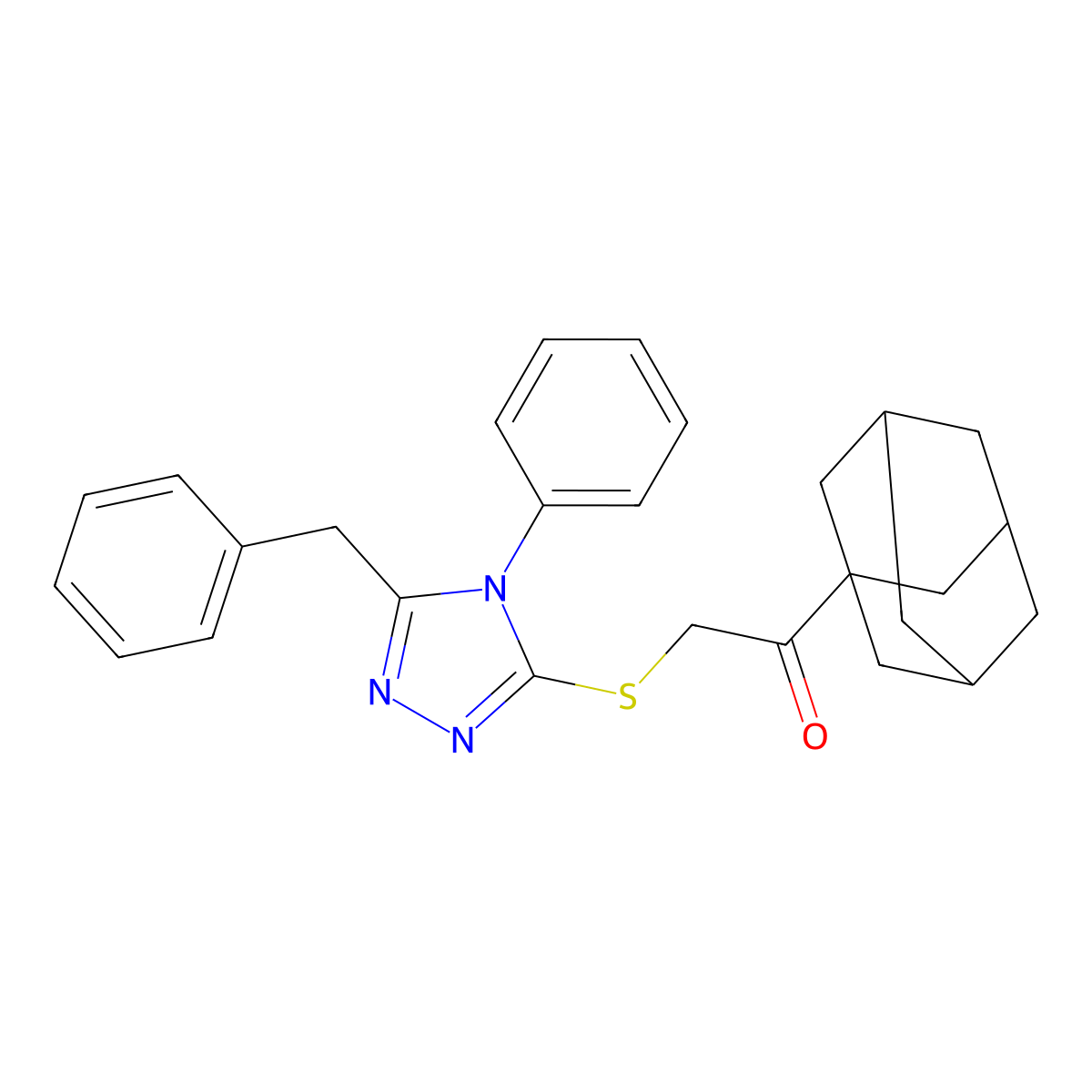 1-(1-Adamantyl)-2-[(5-benzyl-4-phenyl-1,2,4-triazol-3-yl)sulfanyl]ethanone molecular structure, CAS 695198-38-0