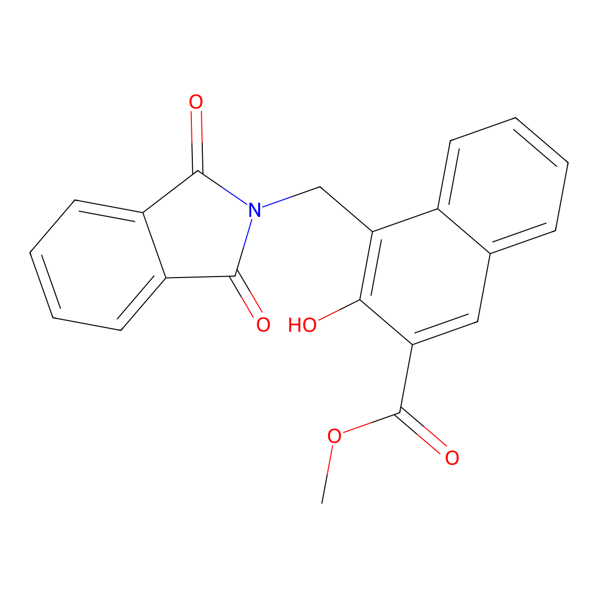 Methyl 4-((1,3-dioxoisoindolin-2-yl)methyl)-3-hydroxy-2-naphthoate molecular structure, CAS 695198-47-1