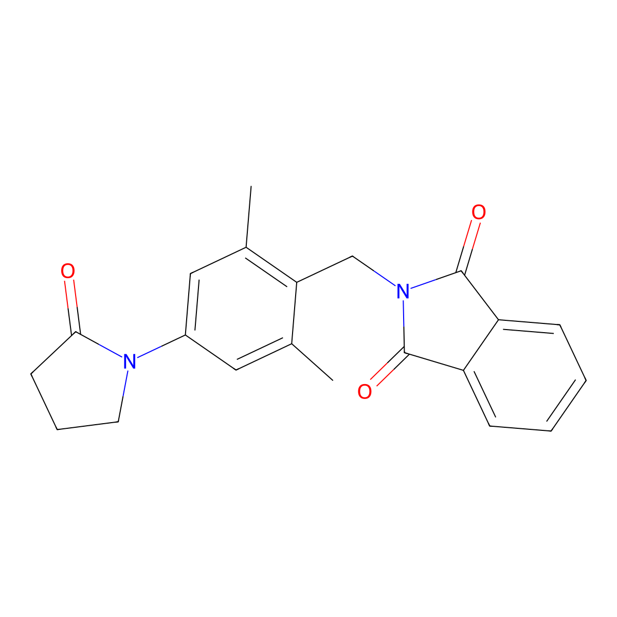2-[[2,6-Dimethyl-4-(2-oxopyrrolidin-1-yl)phenyl]methyl]isoindole-1,3-dione molecular structure, CAS 695198-63-1