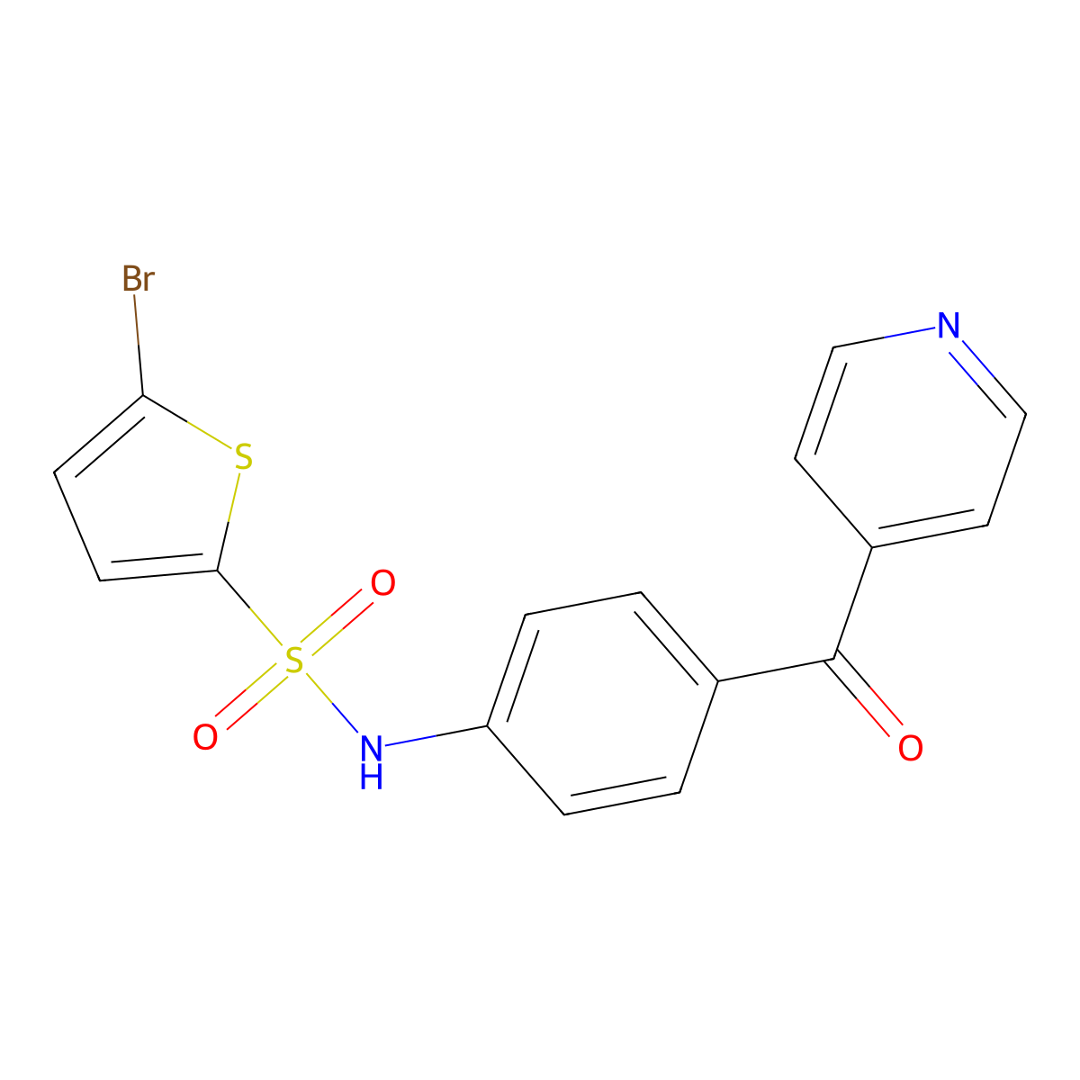 5-bromo-N-[4-(pyridine-4-carbonyl)phenyl]thiophene-2-sulfonamide molecular structure, CAS 695198-68-6