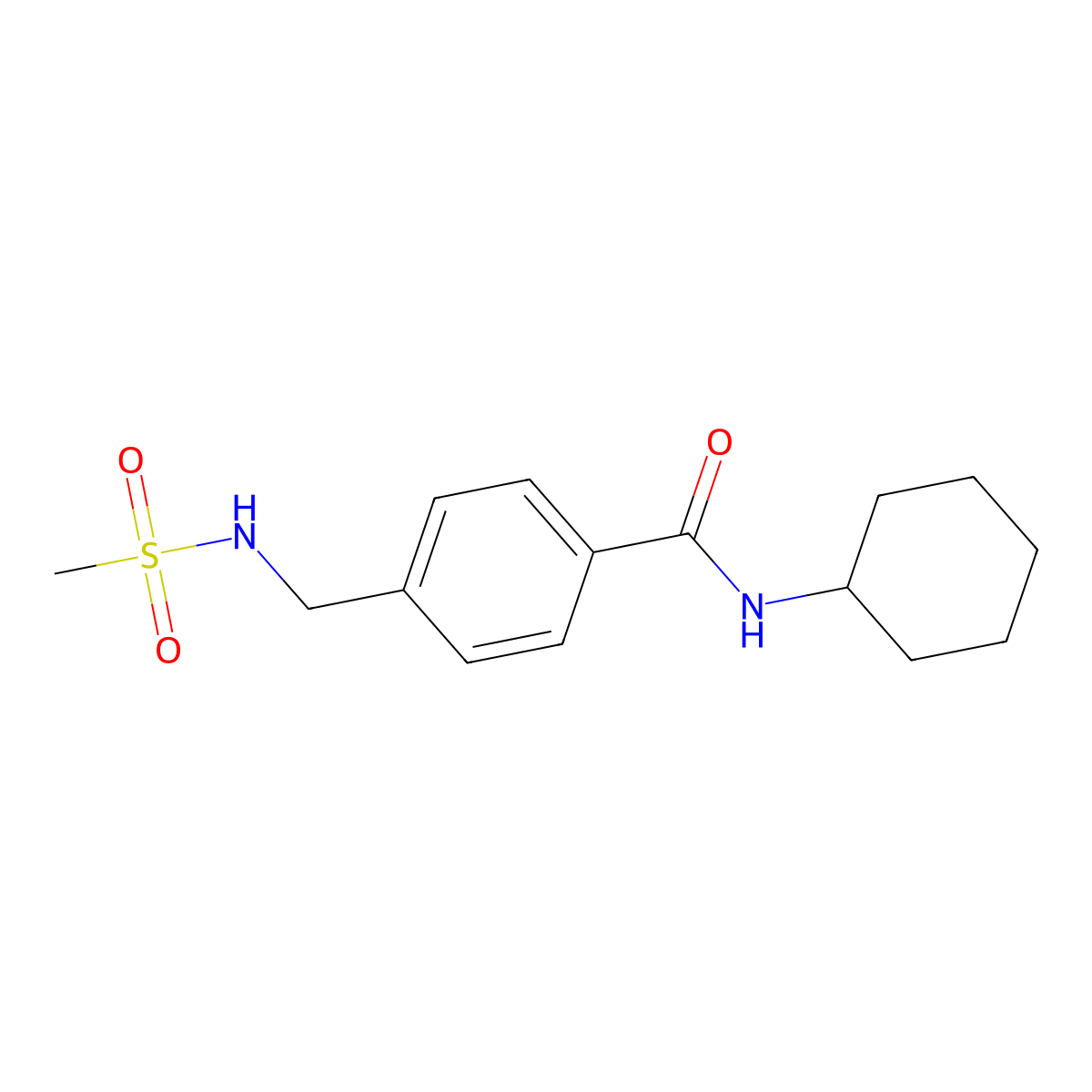 N-cyclohexyl-4-(methanesulfonamidomethyl)benzamide molecular structure, CAS 695198-74-4