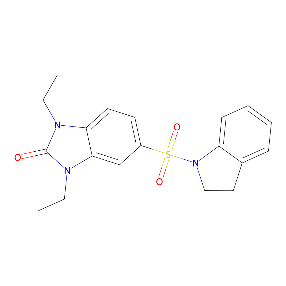 5-(2,3-Dihydroindol-1-ylsulfonyl)-1,3-diethyl-2-benzimidazolone molecular structure, CAS 695198-77-7