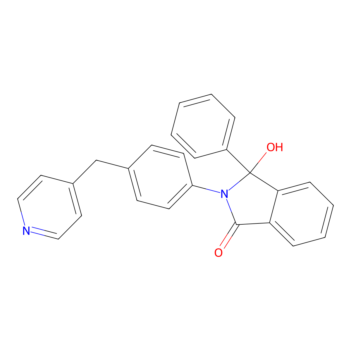 3-Hydroxy-3-phenyl-2-[4-(pyridin-4-ylmethyl)phenyl]isoindol-1-one molecular structure, CAS 695198-89-1
