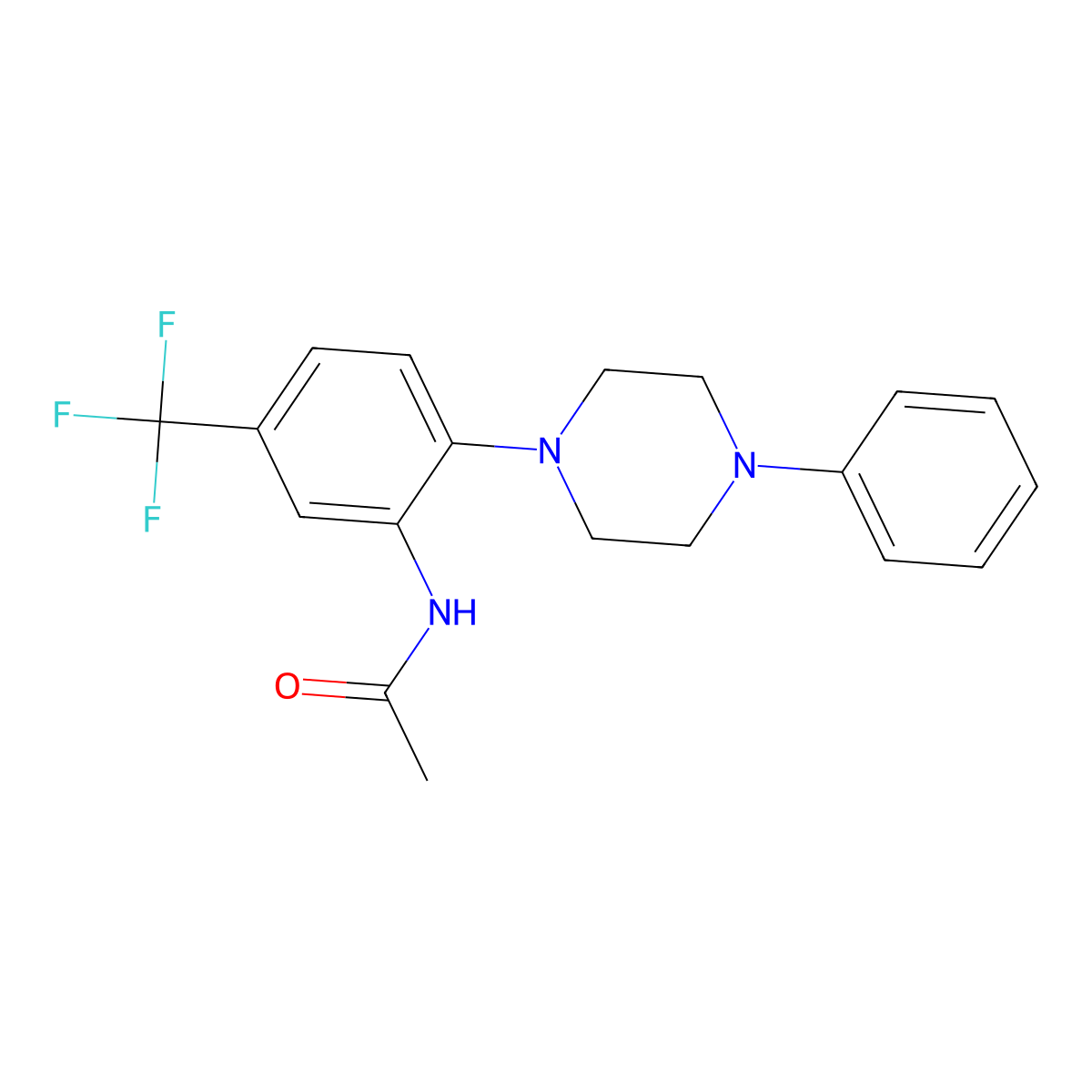N-[2-(4-phenylpiperazin-1-yl)-5-(trifluoromethyl)phenyl]acetamide molecular structure, CAS 695199-02-1