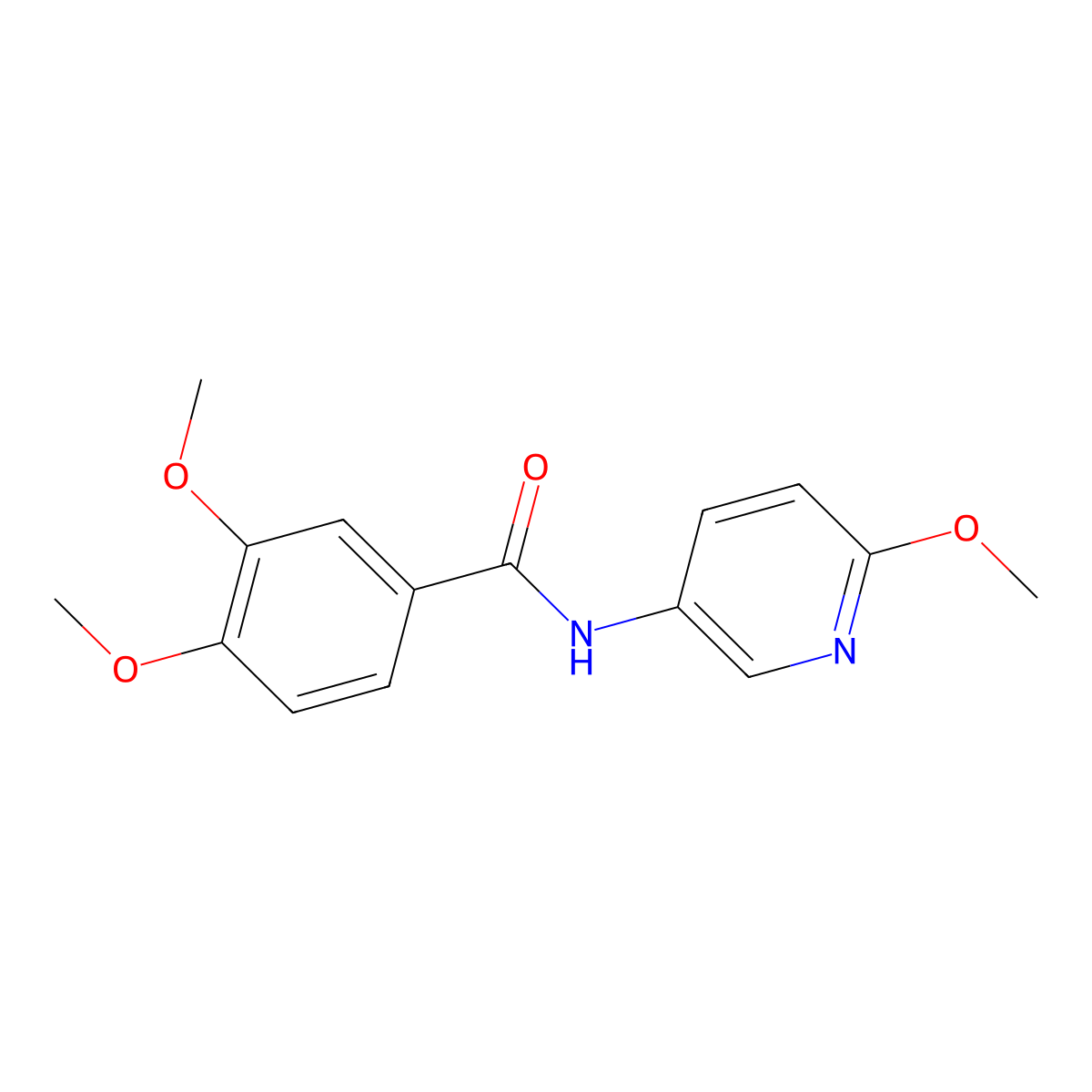 3,4-dimethoxy-N-(6-methoxypyridin-3-yl)benzamide molecular structure, CAS 695199-46-3