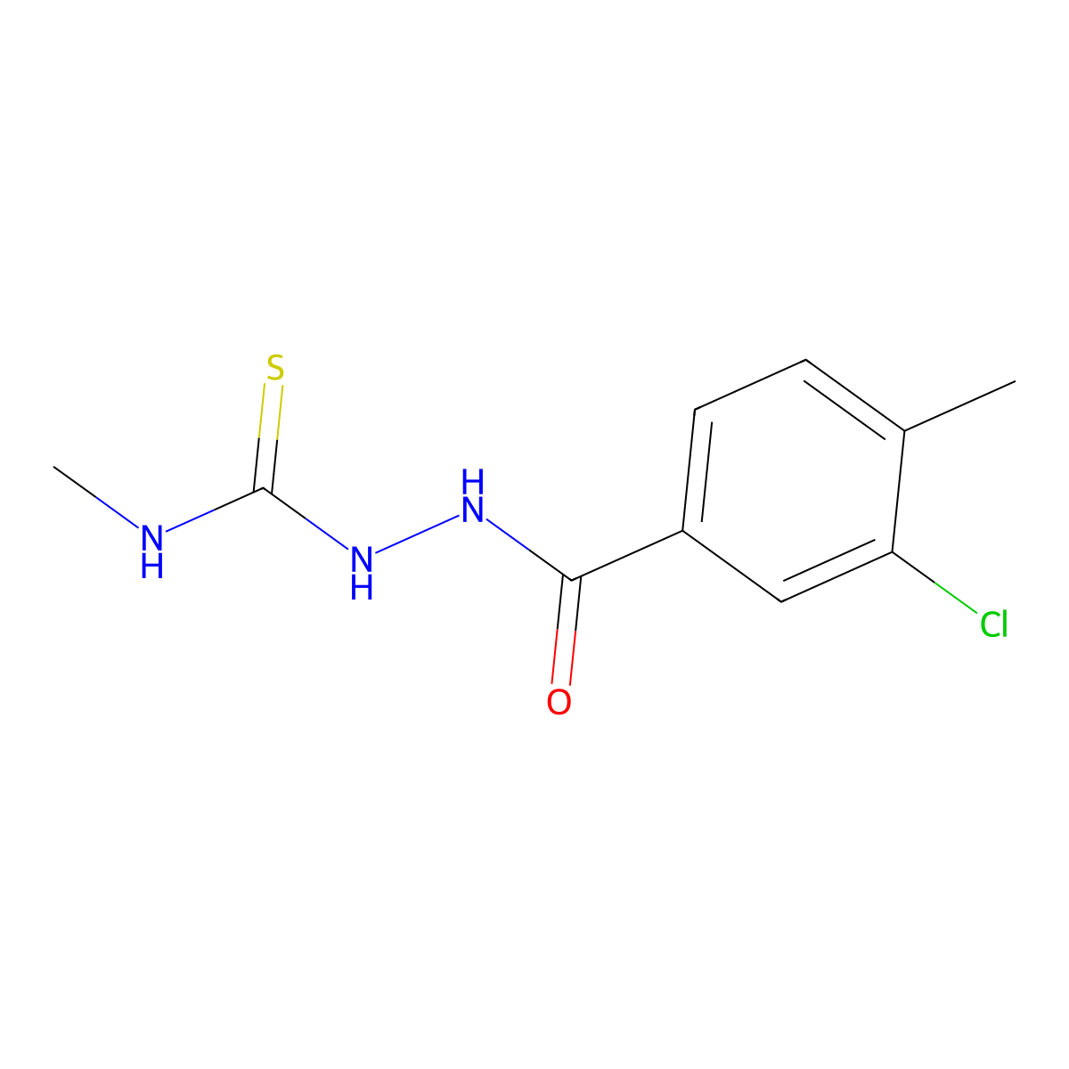2-(3-chloro-4-methylbenzoyl)-N-methylhydrazinecarbothioamide molecular structure, CAS 695199-54-3