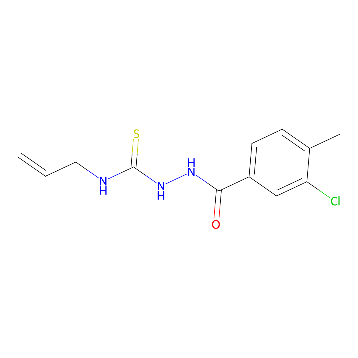 N-allyl-2-(3-chloro-4-methylbenzoyl)hydrazinecarbothioamide molecular structure, CAS 695199-56-5