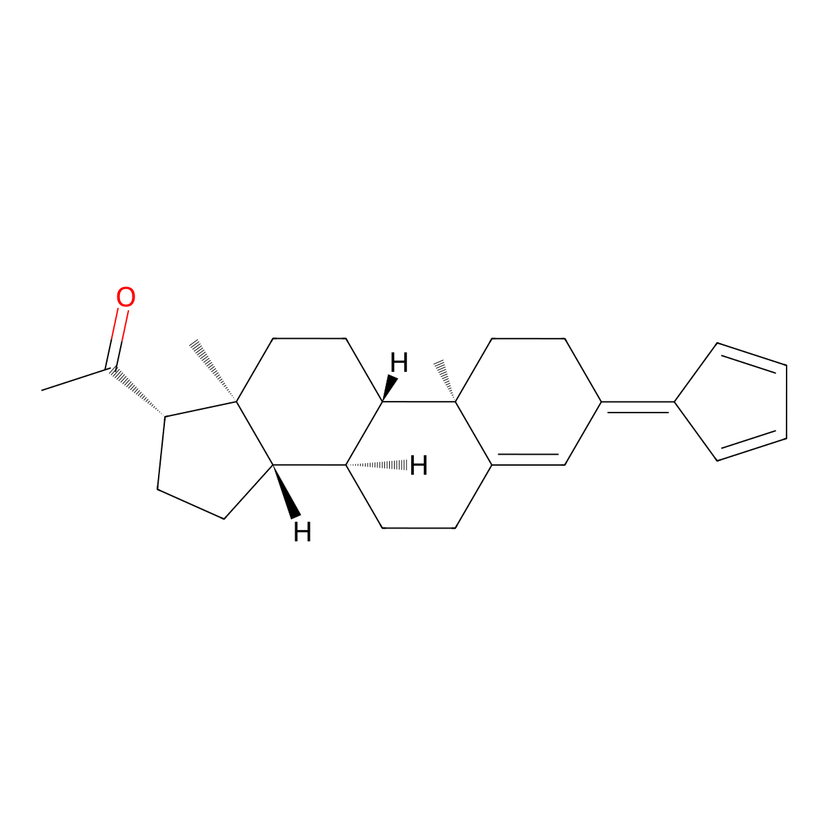 3-(2,4-Cyclopentadien-1-ylidene)pregn-4-en-20-one molecular structure, CAS 6952-10-9