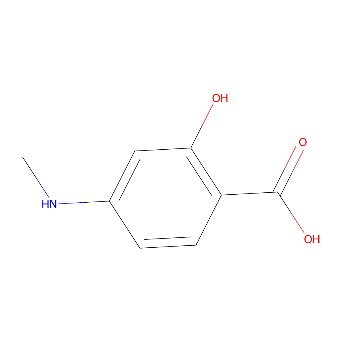 2-Hydroxy-4-(methylamino)benzoic acid molecular structure, CAS 6952-12-1