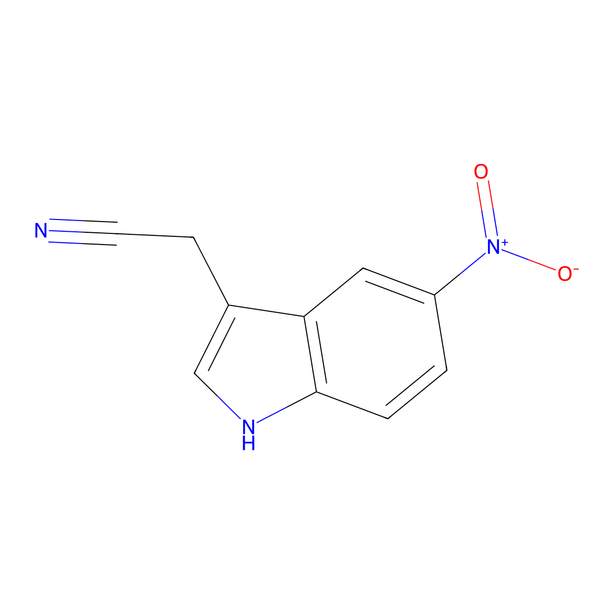 2-(5-nitro-1H-indol-3-yl)acetonitrile molecular structure, CAS 6952-13-2