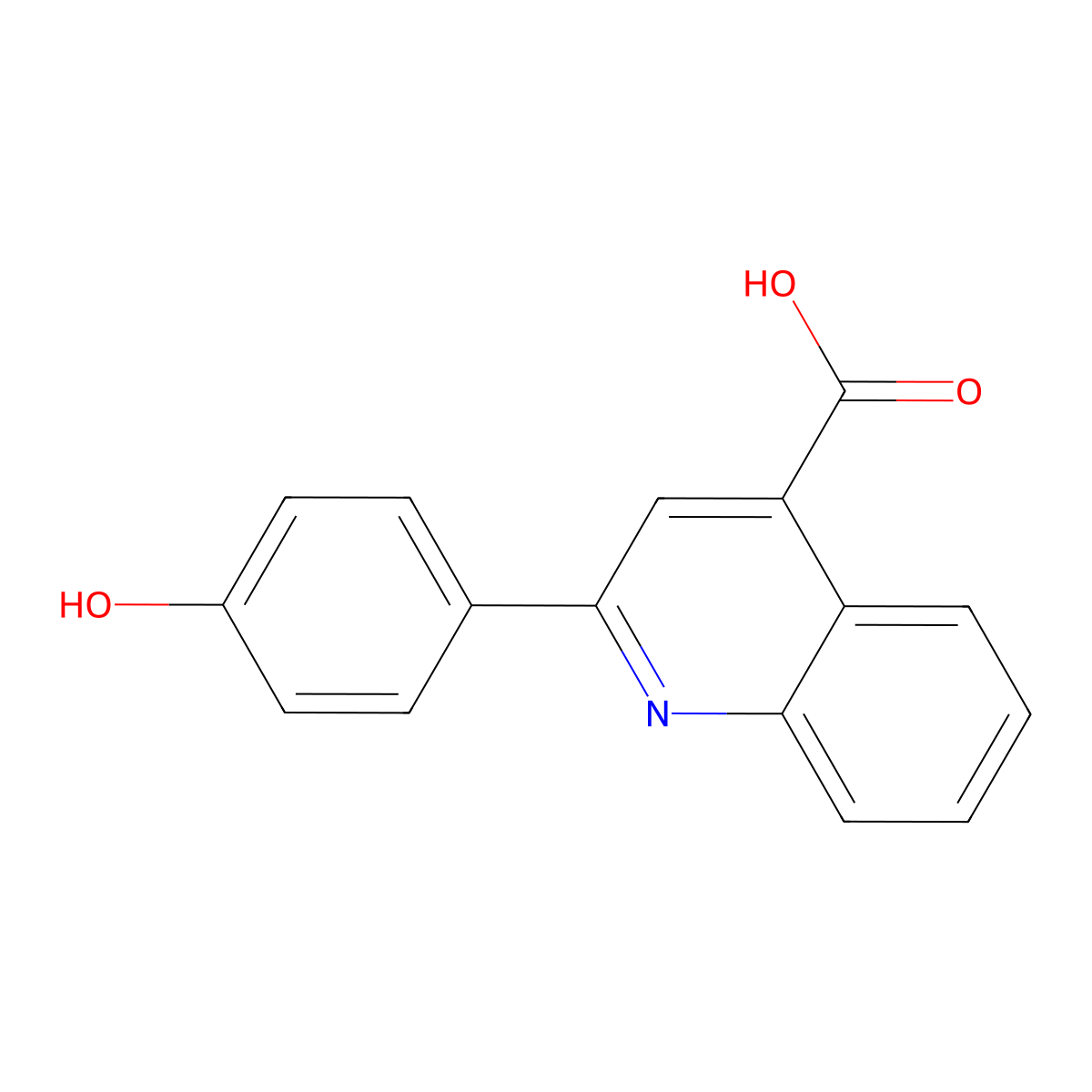 2-(4-Hydroxyphenyl)quinoline-4-carboxylic acid molecular structure, CAS 6952-34-7