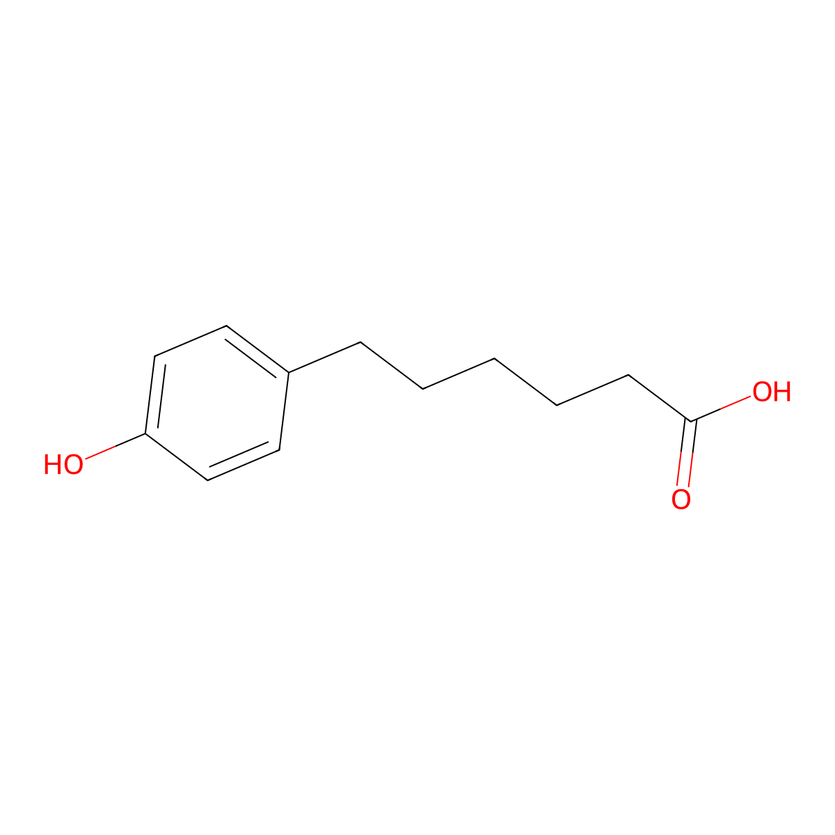6-(4-Hydroxyphenyl)hexanoic acid molecular structure, CAS 6952-35-8