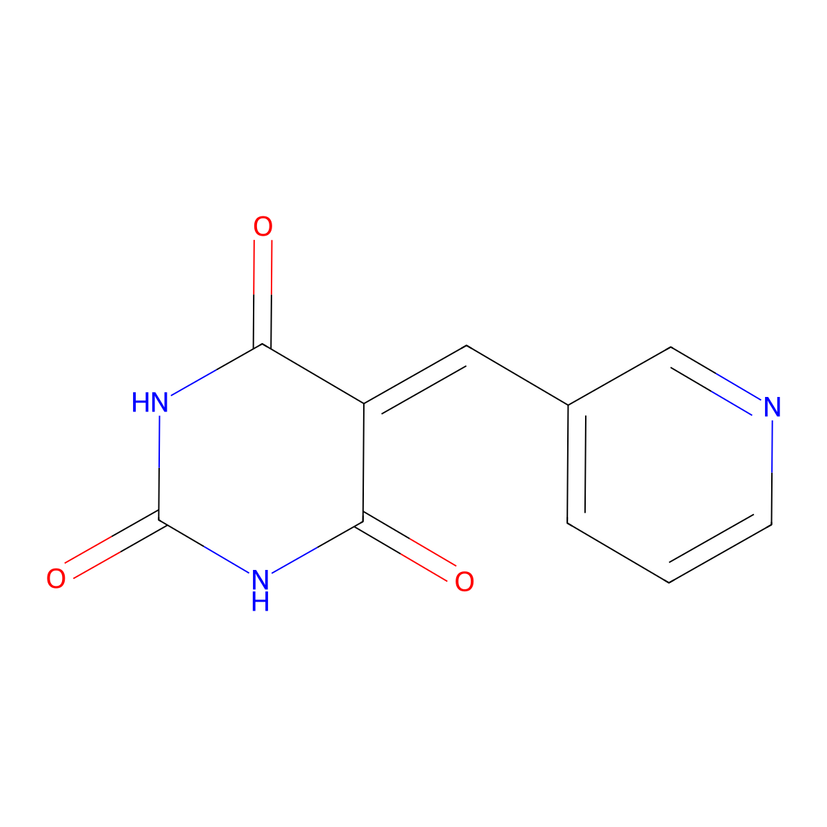 5-(3-Pyridinylmethylene)-2,4,6(1H,3H,5H)-pyrimidinetrione molecular structure, CAS 6952-82-5