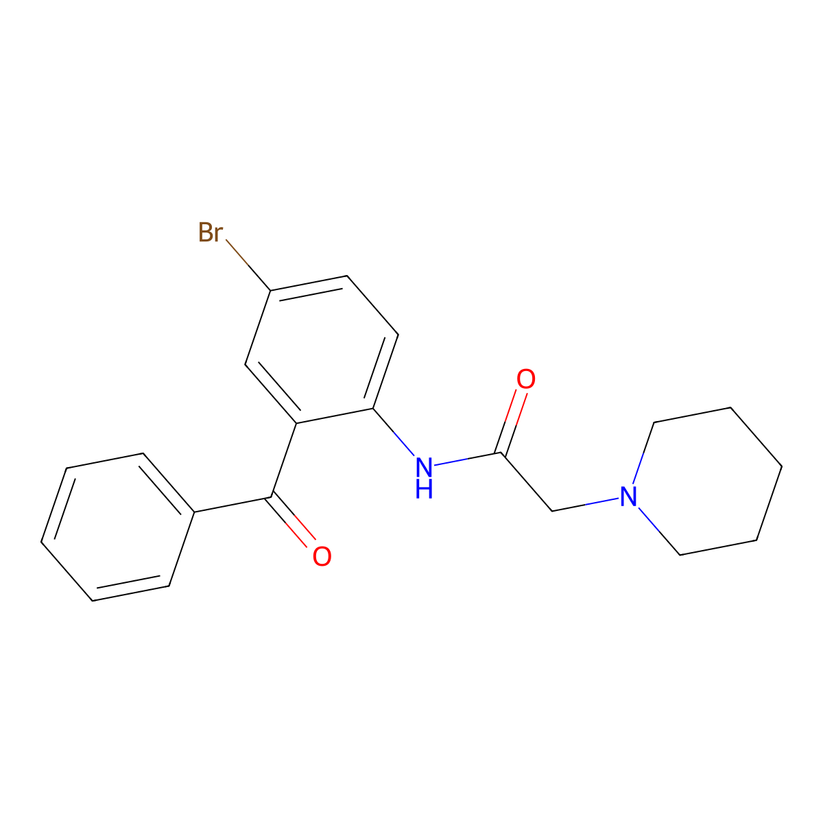 N-(2-benzoyl-4-bromophenyl)-2-piperidin-1-ylacetamide molecular structure, CAS 69520-35-0
