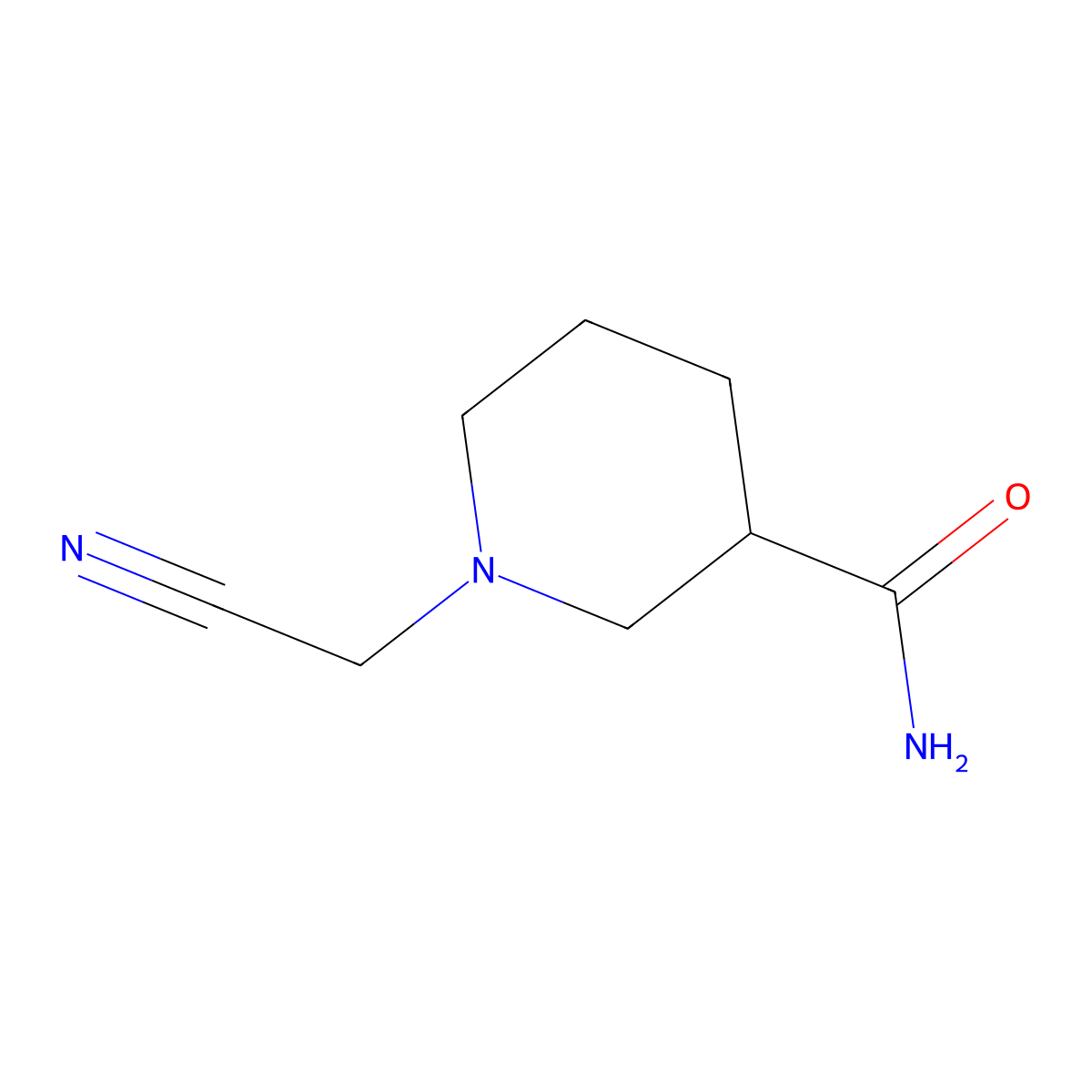 1-(Cyanomethyl)piperidine-3-carboxamide molecular structure, CAS 695200-27-2