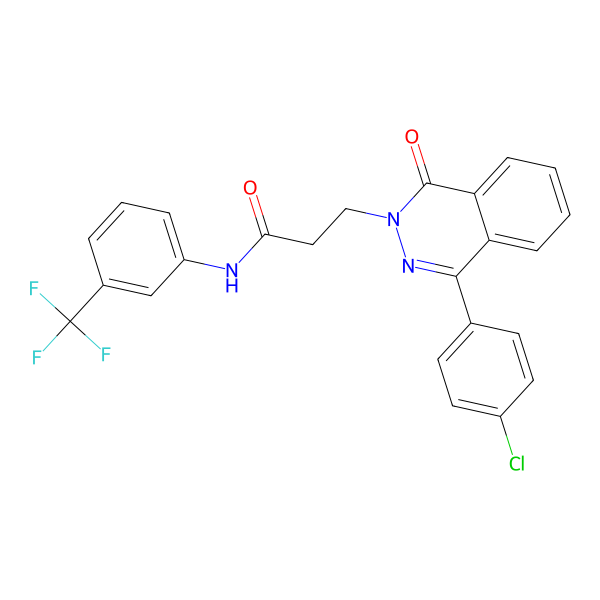 3-[4-(4-chlorophenyl)-1-oxophthalazin-2-yl]-N-[3-(trifluoromethyl)phenyl]propanamide molecular structure, CAS 695200-58-9