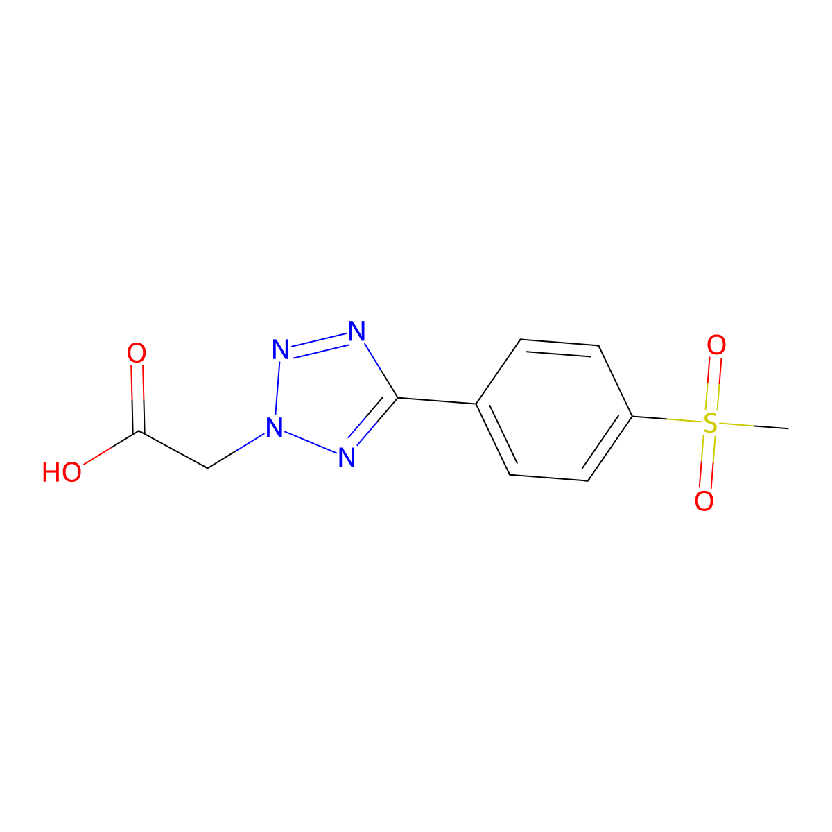 2-(Carboxymethyl)-5-(4-methylsulfophenyl)-tetraazole molecular structure, CAS 695201-66-2