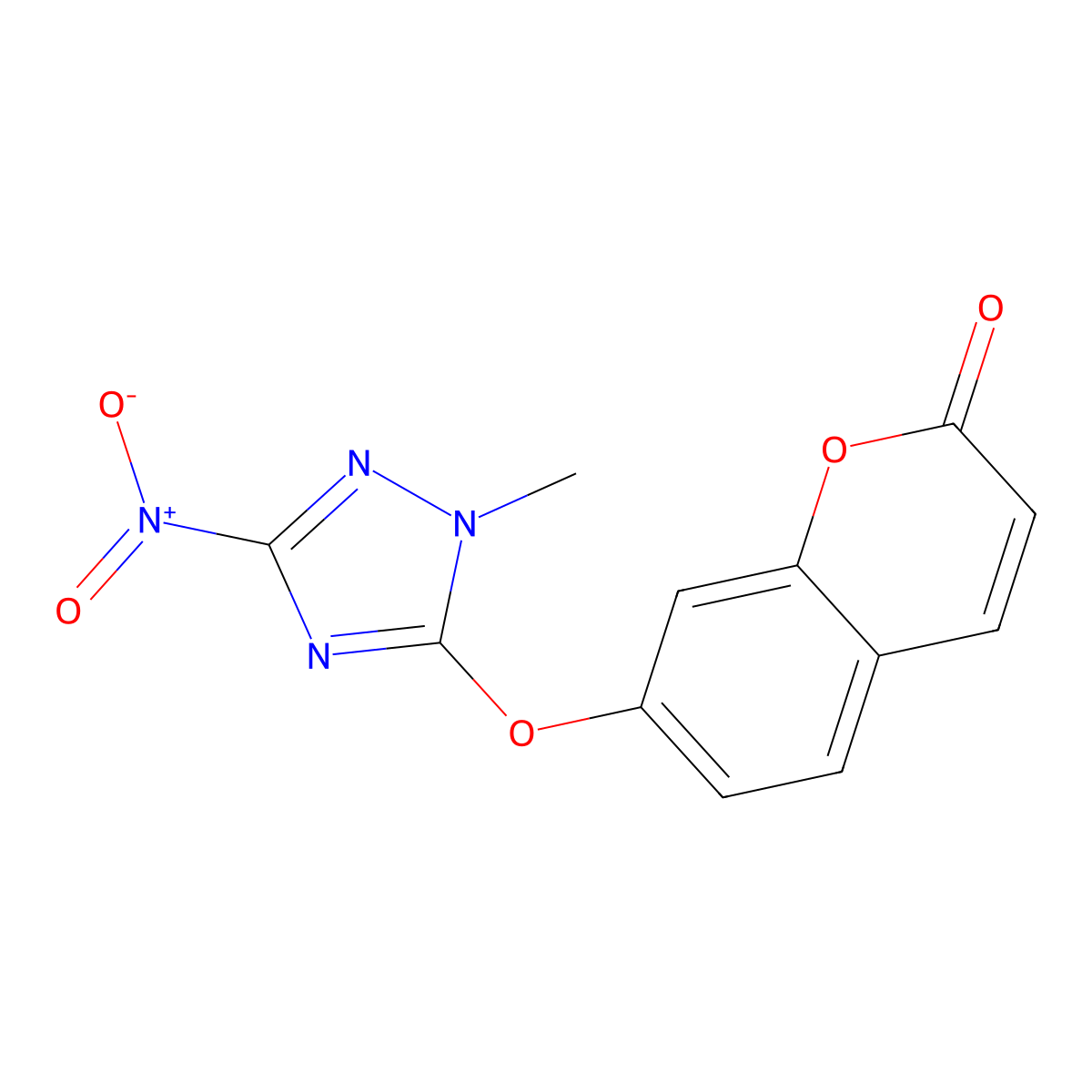 7-[(2-Methyl-5-nitro-1,2,4-triazol-3-yl)oxy]chromen-2-one molecular structure, CAS 695201-86-6