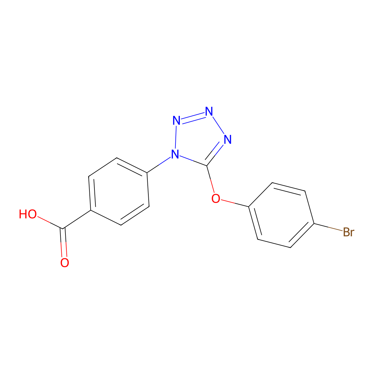4-[5-(4-Bromophenoxy)tetrazol-1-yl]benzoic acid molecular structure, CAS 695201-88-8