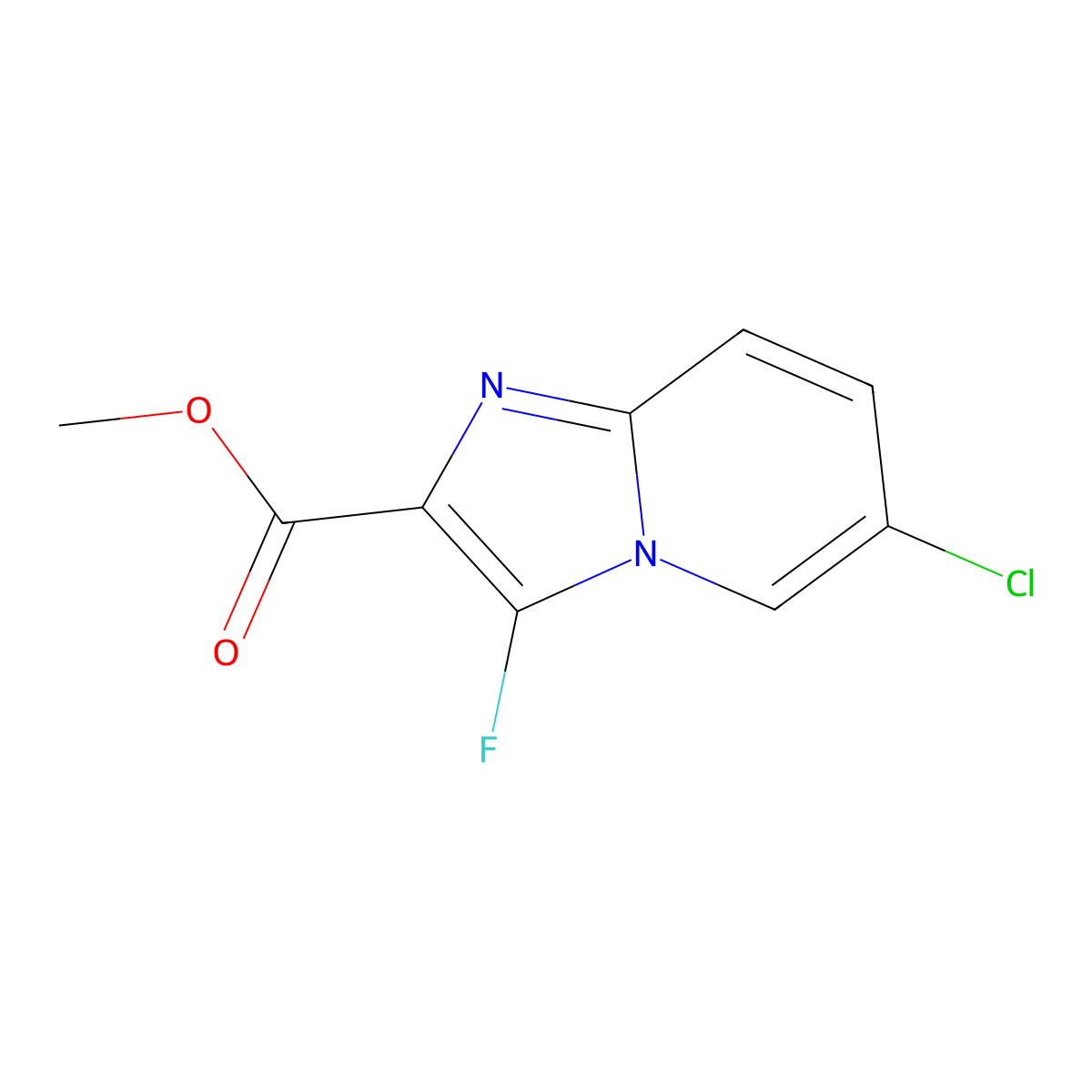 Methyl 6-chloro-3-fluoroimidazo[1,2-a]pyridine-2-carboxylate molecular structure, CAS 695202-42-7