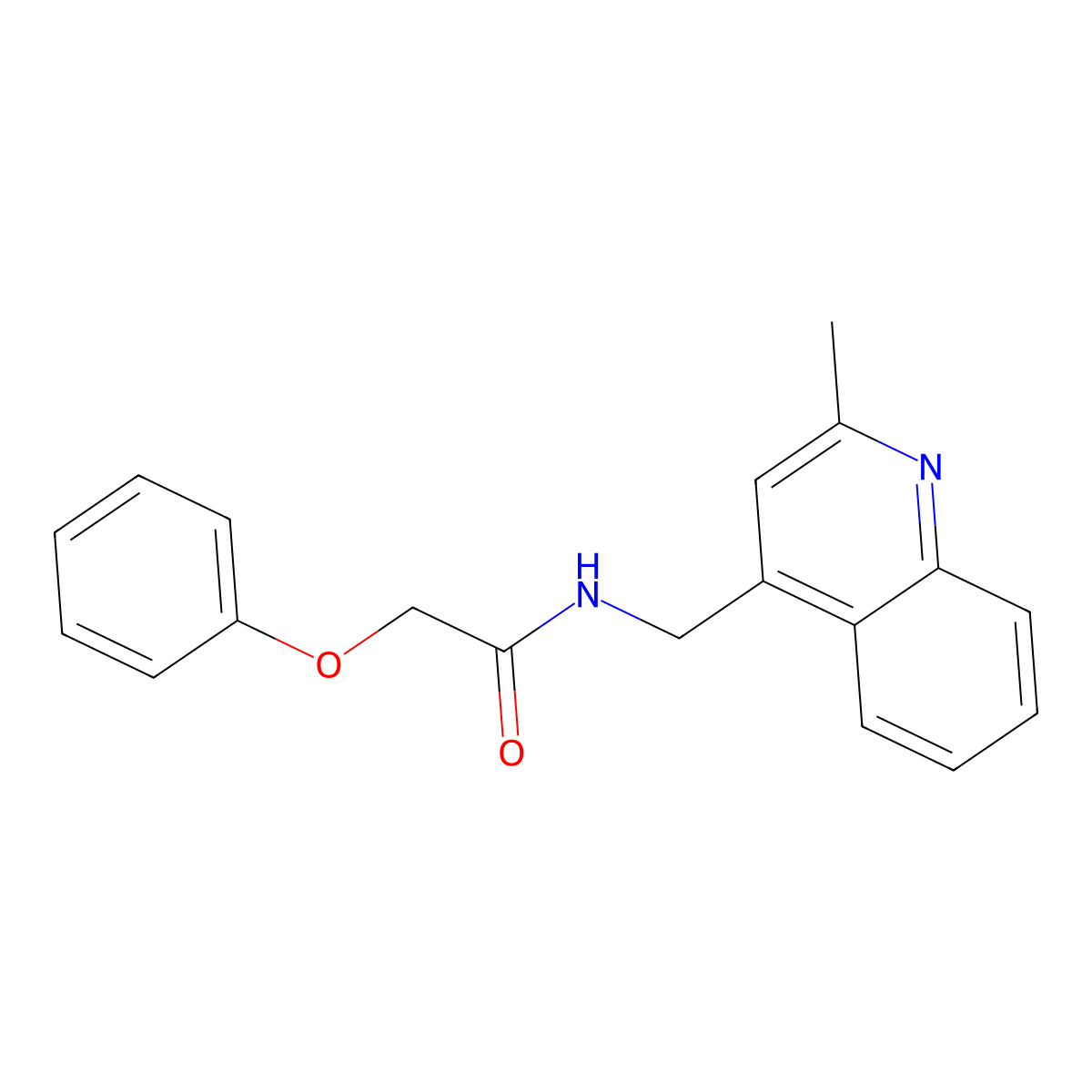 N-[(2-methylquinolin-4-yl)methyl]-2-phenoxyacetamide molecular structure, CAS 695203-54-4