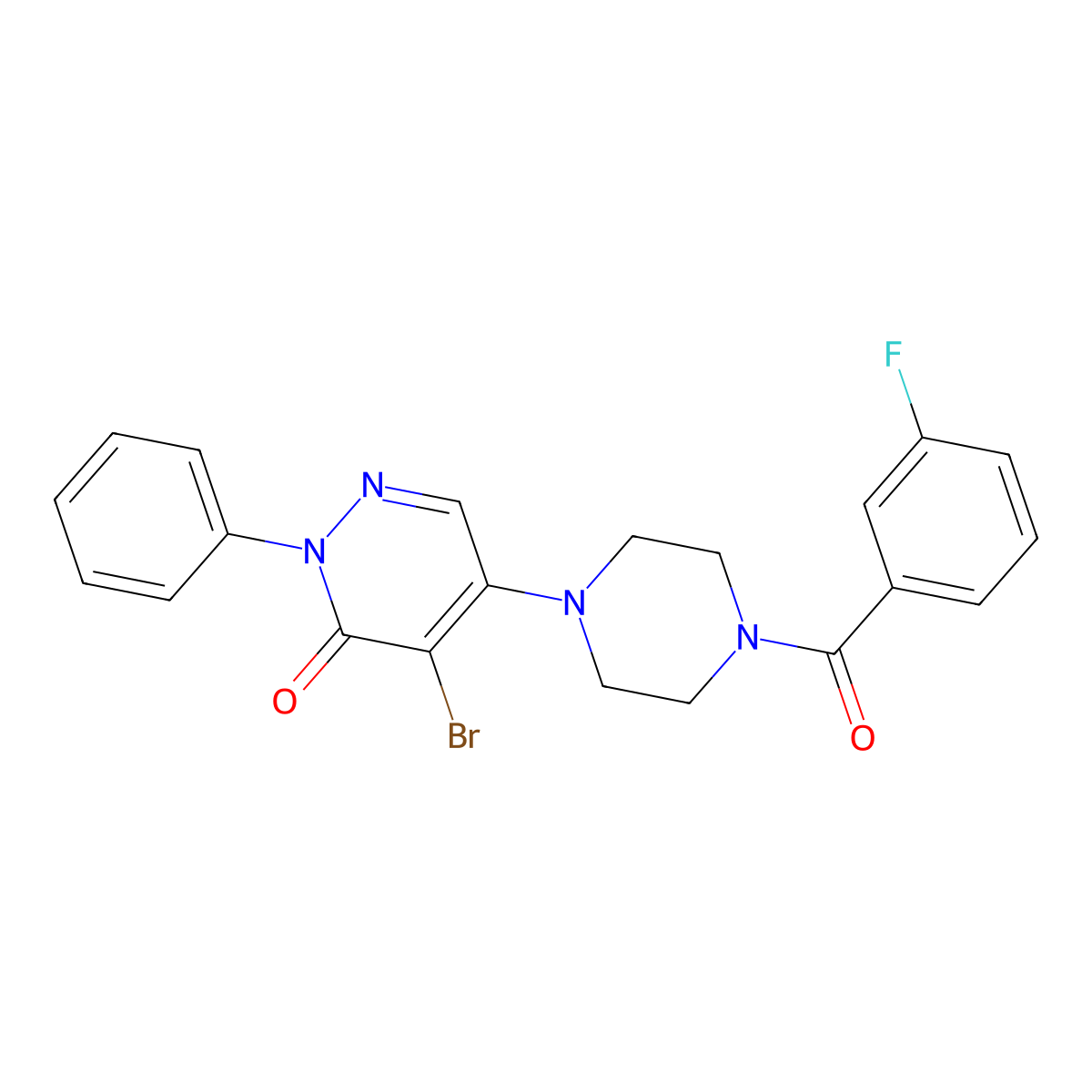 4-Bromo-5-[4-(3-fluorobenzoyl)piperazin-1-yl]-2-phenylpyridazin-3-one molecular structure, CAS 695204-44-5