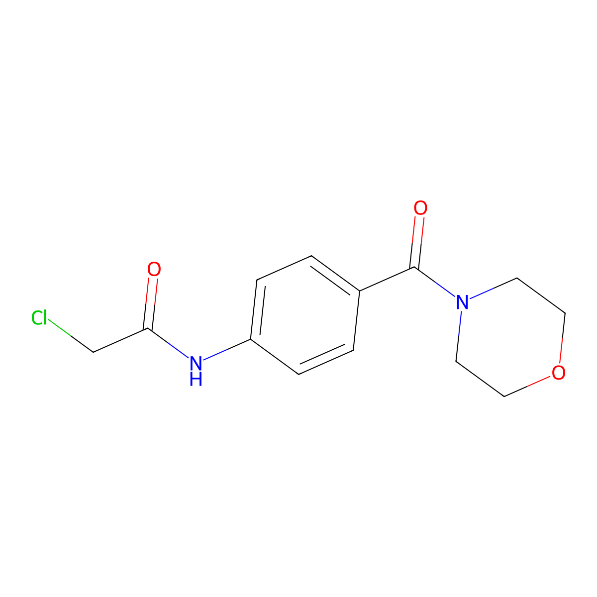 2-chloro-N-[4-(morpholin-4-ylcarbonyl)phenyl]acetamide molecular structure, CAS 695204-67-2