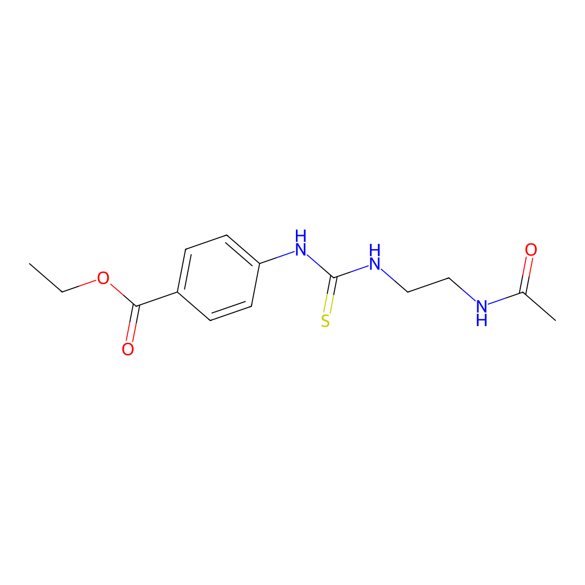 Ethyl 4-({[2-(acetylamino)ethyl]carbamothioyl}amino)benzoate molecular structure, CAS 695205-16-4