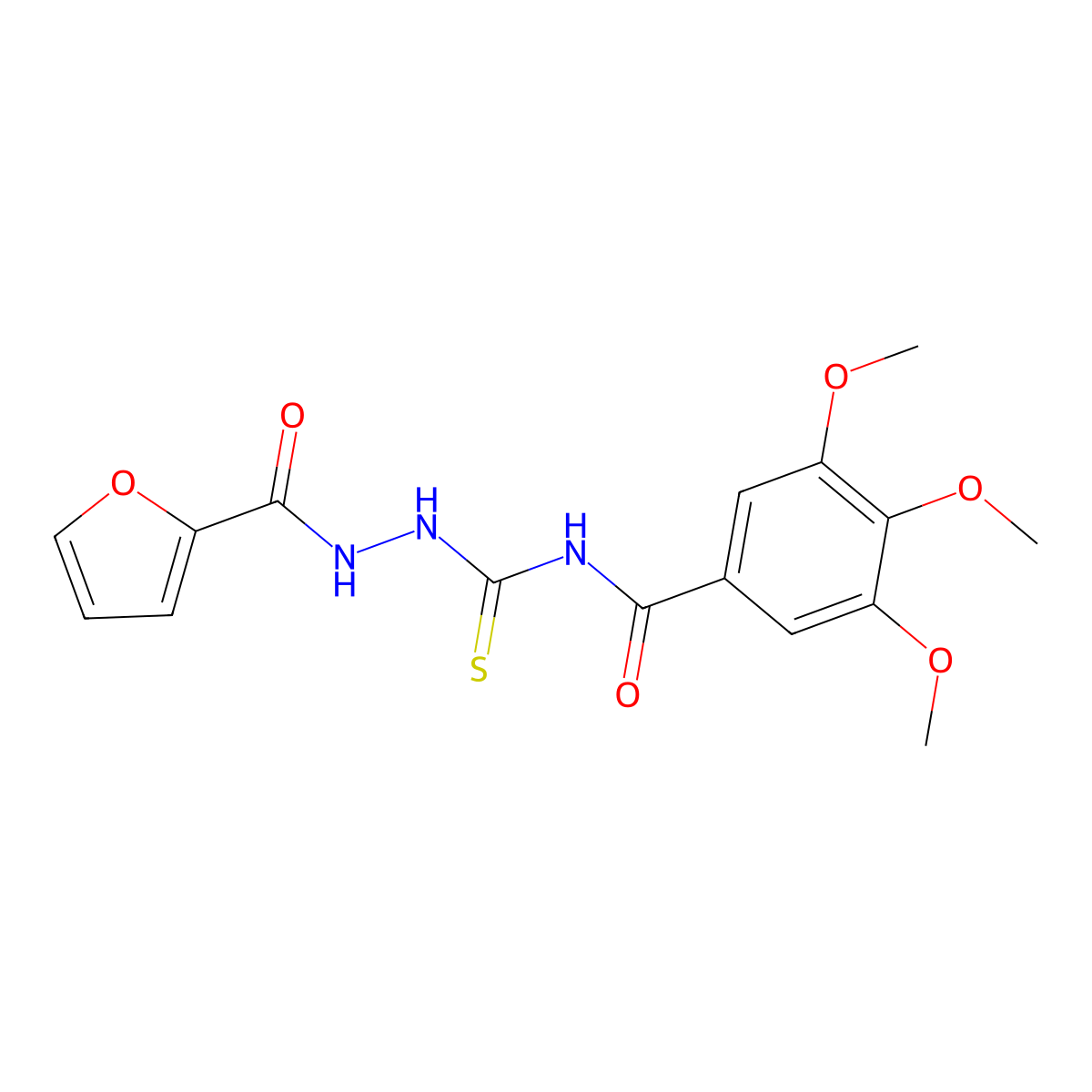N-[(furan-2-carbonylamino)carbamothioyl]-3,4,5-trimethoxybenzamide molecular structure, CAS 695205-95-9
