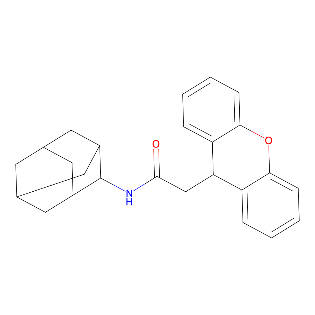 N-(2-adamantyl)-2-(9H-xanthen-9-yl)acetamide molecular structure, CAS 695206-06-5