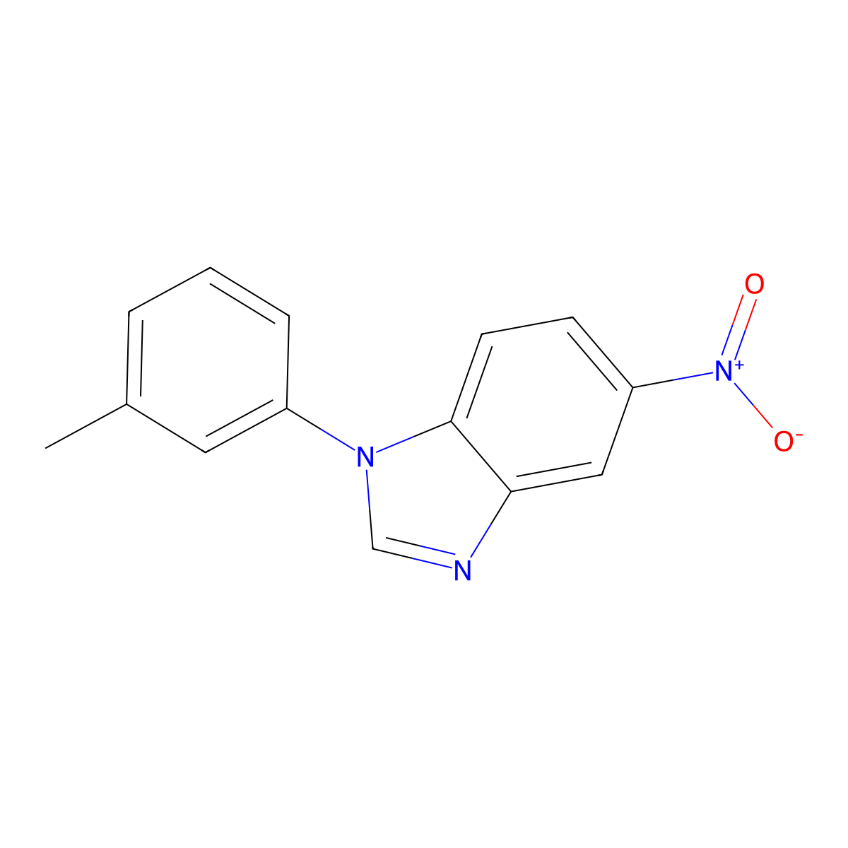 1-(3-methylphenyl)-5-nitro-1H-benzimidazole molecular structure, CAS 695206-11-2