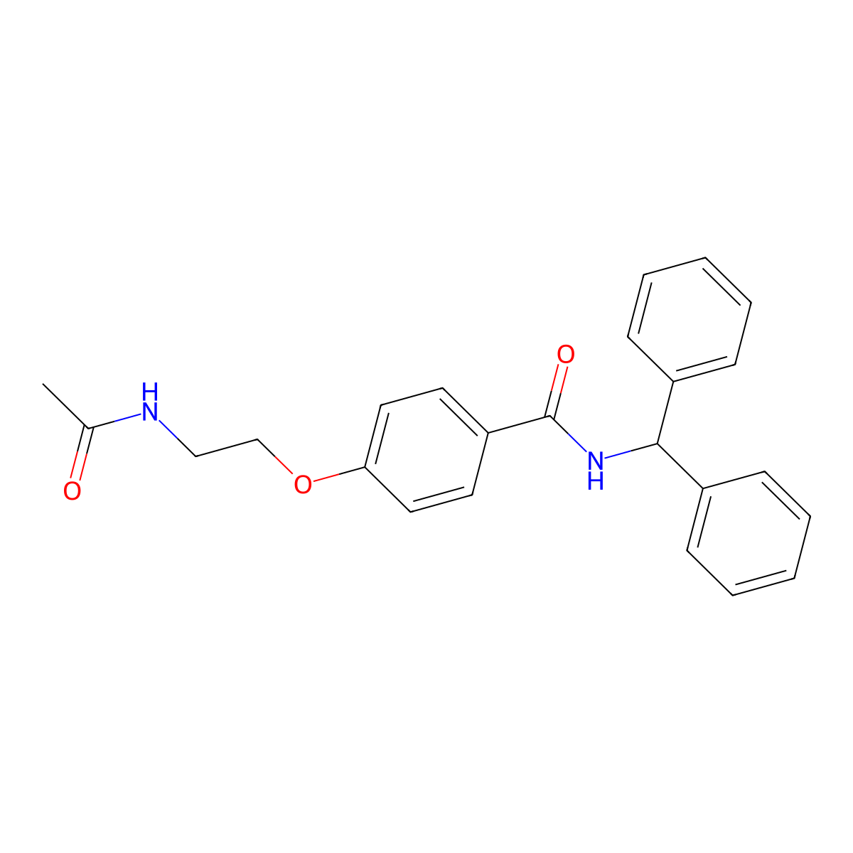 4-(2-acetamidoethoxy)-N-benzhydrylbenzamide molecular structure, CAS 695206-88-3