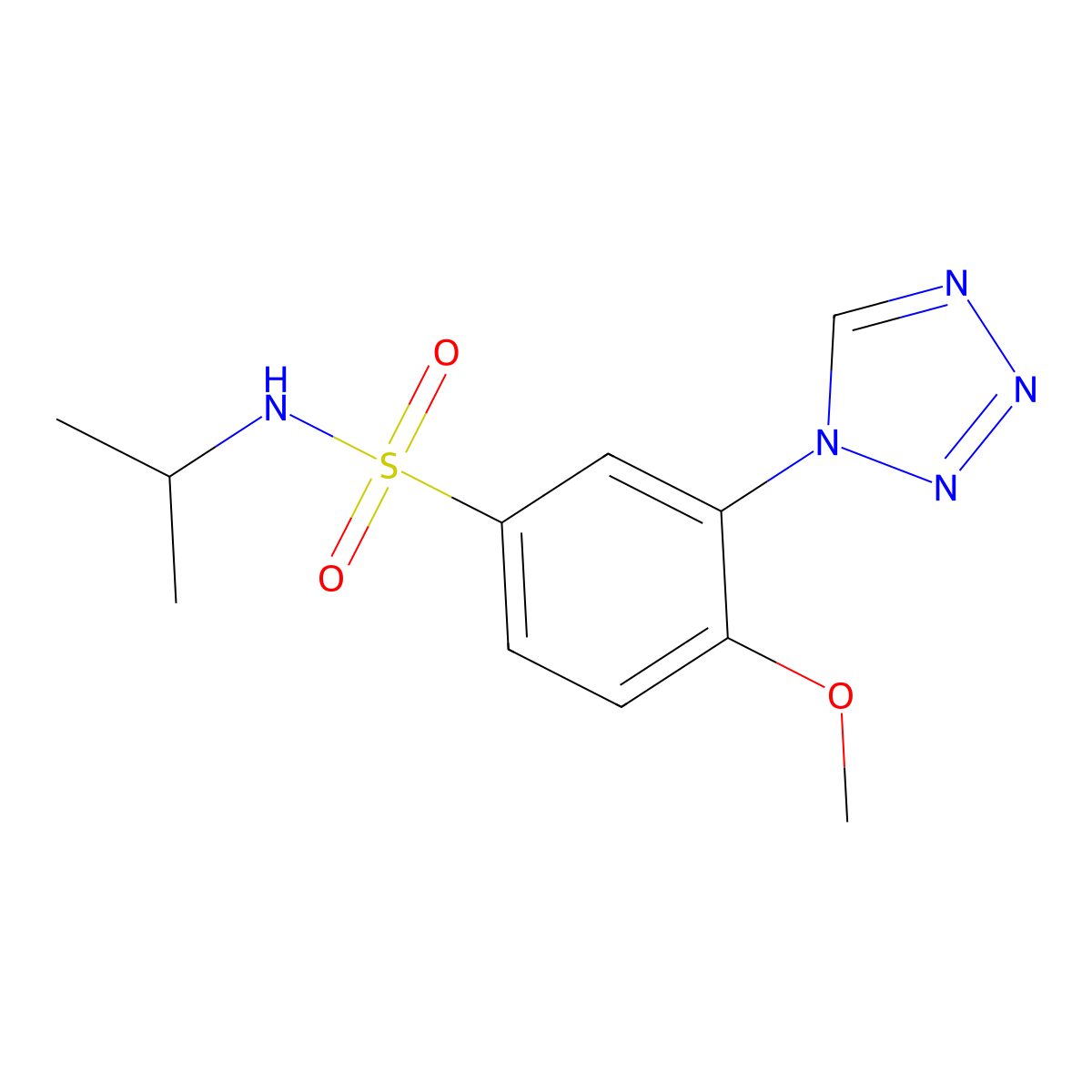 4-methoxy-N-propan-2-yl-3-(tetrazol-1-yl)benzenesulfonamide molecular structure, CAS 695207-14-8