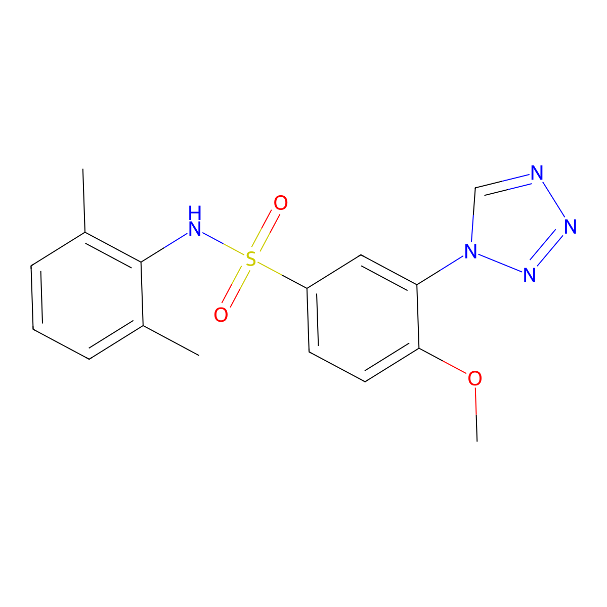 N-(2,6-dimethylphenyl)-4-methoxy-3-(1H-tetrazol-1-yl)benzenesulfonamide molecular structure, CAS 695207-16-0