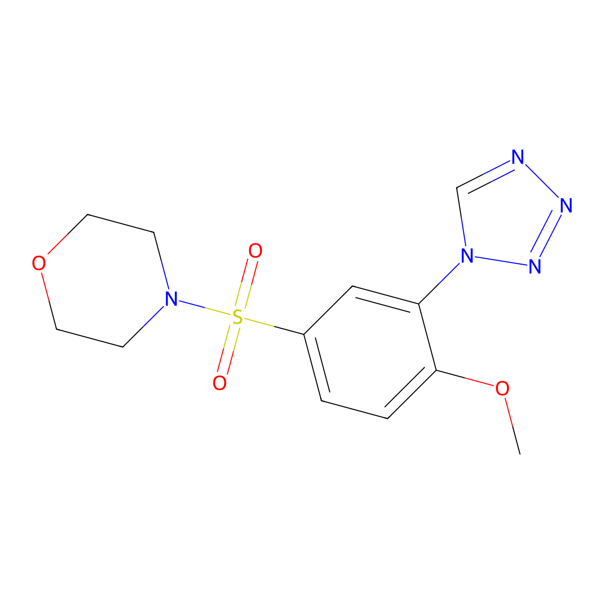 4-[4-Methoxy-3-(tetrazol-1-yl)phenyl]sulfonylmorpholine molecular structure, CAS 695207-24-0