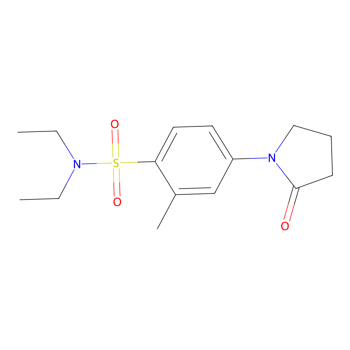 N,N-diethyl-2-methyl-4-(2-oxopyrrolidin-1-yl)benzenesulfonamide molecular structure, CAS 695207-26-2