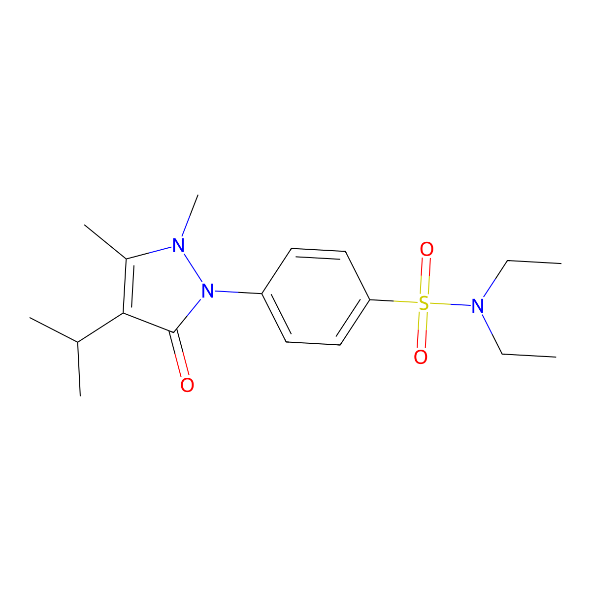 4-(2,3-dimethyl-5-oxo-4-propan-2-ylpyrazol-1-yl)-N,N-diethylbenzenesulfonamide molecular structure, CAS 695207-40-0