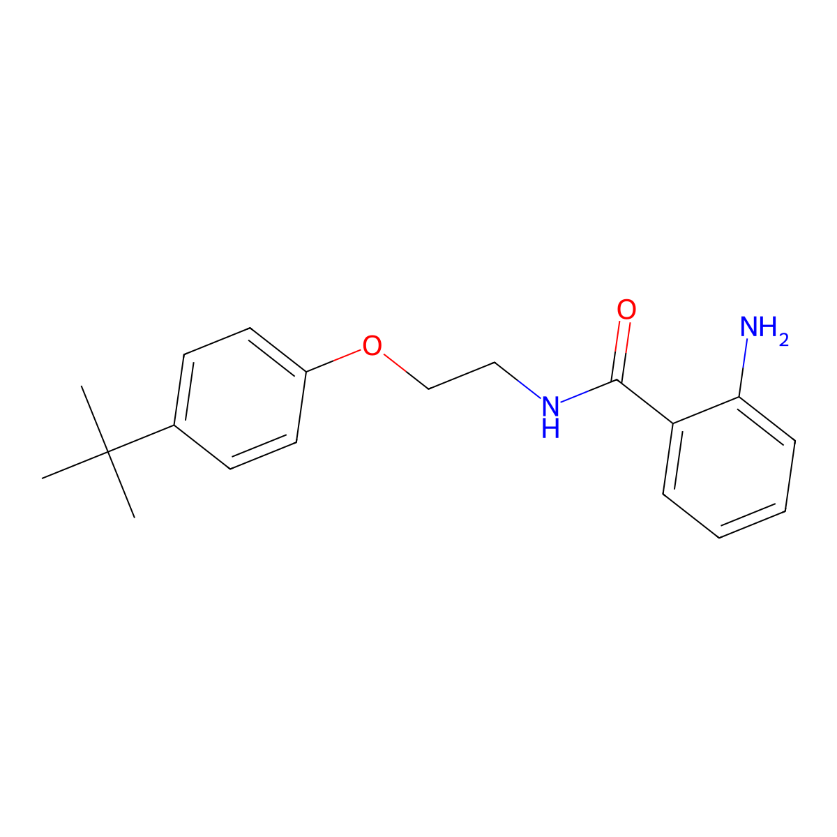 2-amino-N-[2-(4-tert-butylphenoxy)ethyl]benzamide molecular structure, CAS 695207-84-2