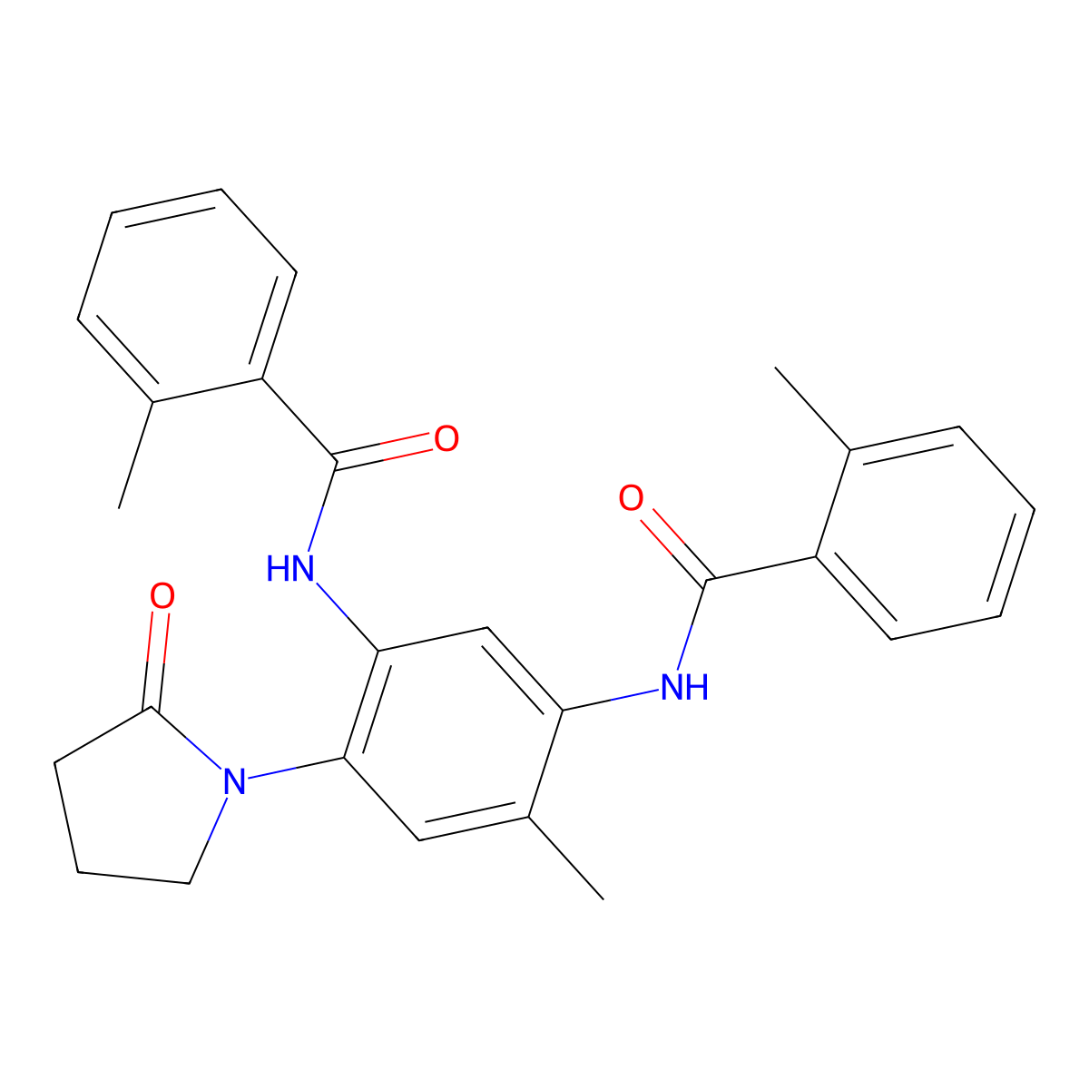 2-methyl-N-[2-methyl-5-[(2-methylbenzoyl)amino]-4-(2-oxopyrrolidin-1-yl)phenyl]benzamide molecular structure, CAS 695207-87-5