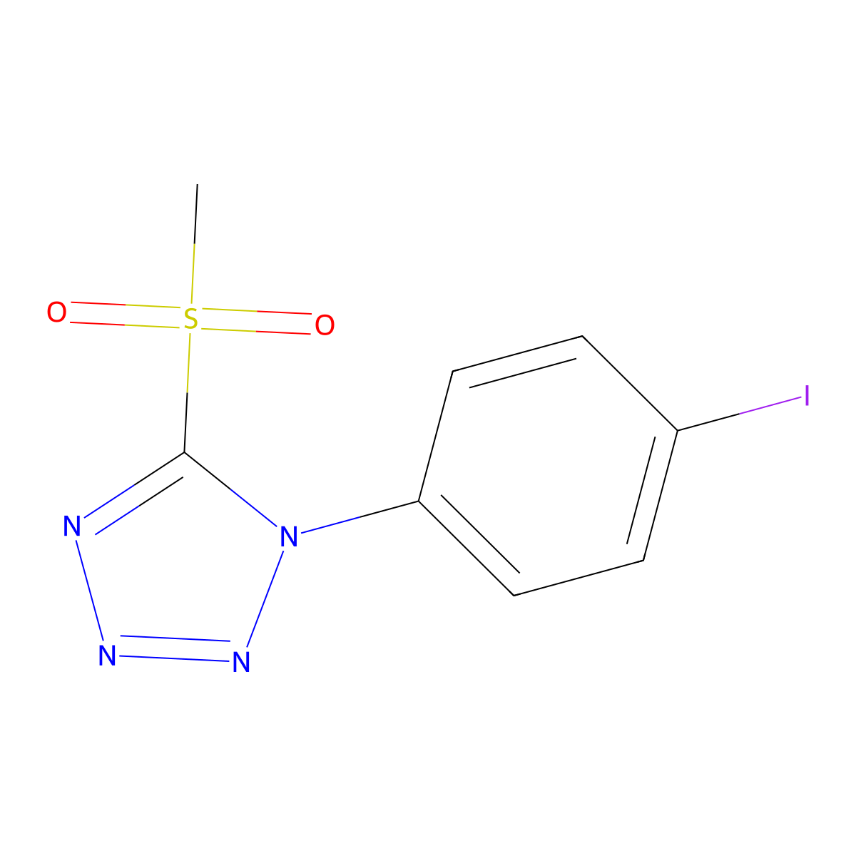 1-(4-Iodophenyl)-5-methylsulfonyltetrazole molecular structure, CAS 695208-59-4
